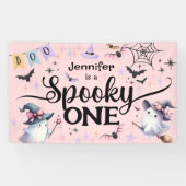 Halloween Spooky Een Schattige Spook 1e Verjaardag Spandoek (Horizontaal)