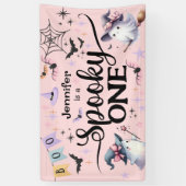 Halloween Spooky Een Schattige Spook 1e Verjaardag Spandoek (Verticaal)