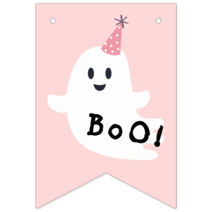 Halloween Spooky Een Schattige Spook 1e Verjaardag Vlaggetjes