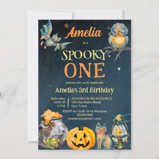 Halloween spooky een verjaardagsfeestje kaart (Voorkant)