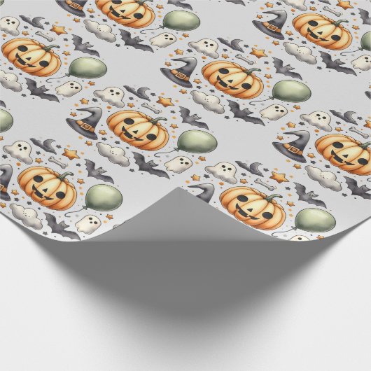 Halloween Spooky eerste Cadeaupapier (Hoek)
