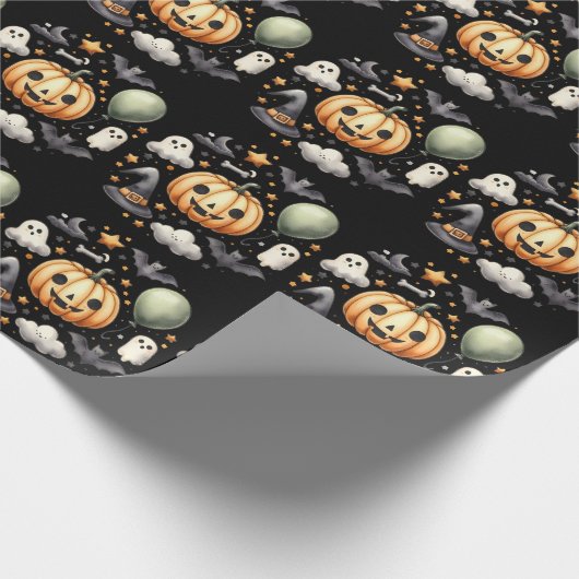 Halloween Spooky eerste Cadeaupapier (Hoek)