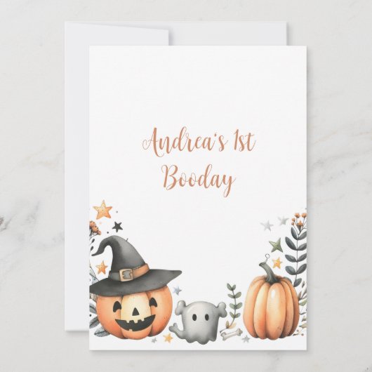 Halloween Spooky eerste Kaart (Achterkant)