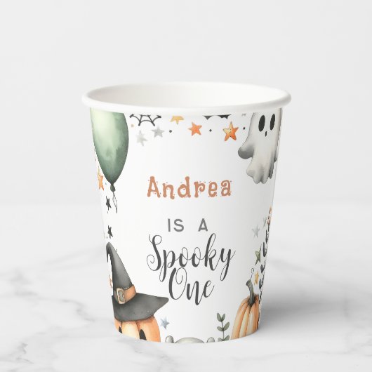 Halloween Spooky eerste Papieren Bekers (Achterkant)