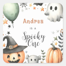 Halloween Spooky eerste Vierkante Sticker