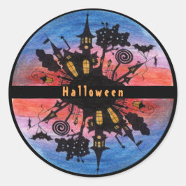Halloween spooky enge gotische pompoenen dag ronde sticker