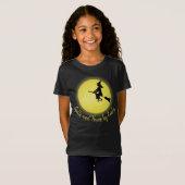Halloween Spooky Enge Heks Broomstick Moonlight T-shirt (Voorkant volledig)