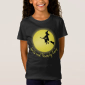 Halloween Spooky Enge Heks Broomstick Moonlight T-shirt (Voorkant)