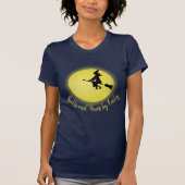 Halloween Spooky Enge Heks Broomstick Moonlight T-shirt (Voorkant)