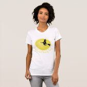 Halloween Spooky Enge Heks Broomstick Moonlight T-shirt (Voorkant volledig)