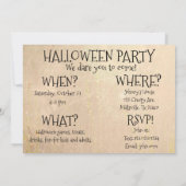 Halloween Spooky Eyes & Spell Book Invitation Kaart (Achterkant)
