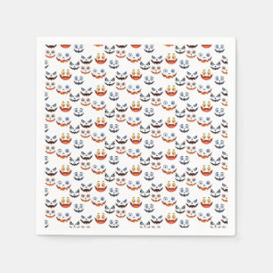 Halloween Spooky Face Pattern Servet