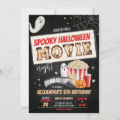 Halloween Spooky Film Night Verjaardagsfeest Kaart (Voorkant)