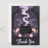 Halloween Spooky Floral Cauldron Dank u kaart (Voorkant)