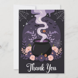 Halloween Spooky Floral Cauldron Dank u kaart