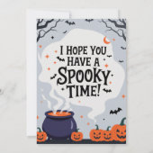 Halloween Spooky Floral Cauldron Dank u kaart (Achterkant)