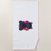 Halloween Spooky Gamer Cat Strandlaken (Voorkant)