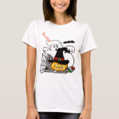 Halloween Spooky geest en pompoen ontwerp T-shirt (Voorkant)