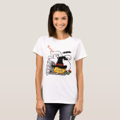 Halloween Spooky geest en pompoen ontwerp T-shirt (Voorkant volledig)