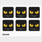 Halloween Spooky Gele Ogen, Minimalistische gunst Vierkante Sticker (Vel)