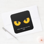 Halloween Spooky Gele Ogen, Minimalistische gunst Vierkante Sticker (Envelop)