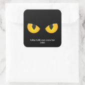 Halloween Spooky Gele Ogen, Minimalistische gunst Vierkante Sticker (Tas)