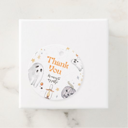Halloween Spooky Ghost Birthday Cirkel Dank u Bedankjes Labels (In situ)
