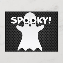 Halloween Spooky Ghost Black Briefkaart