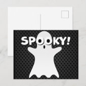 Halloween Spooky Ghost Black Briefkaart (Voorkant / Achterkant)