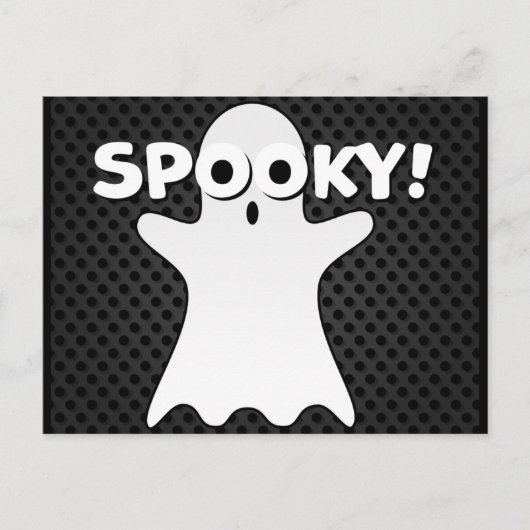 Halloween Spooky Ghost Black Briefkaart (Voorkant)