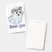 Halloween Spooky Ghost Boo Jee Boo Badge (Voor- en achterkant)