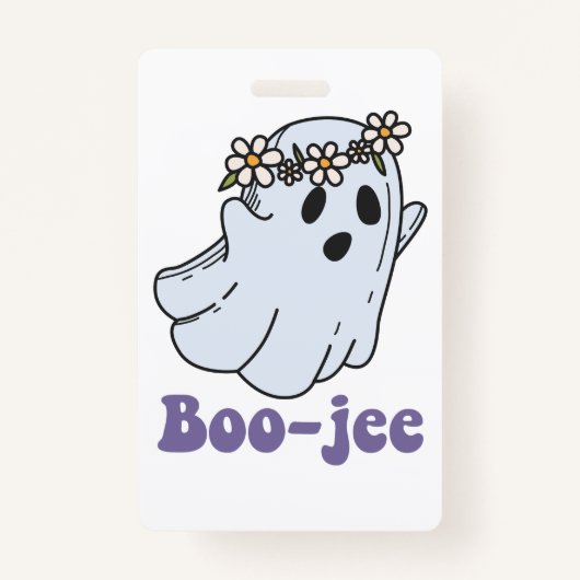 Halloween Spooky Ghost Boo Jee Boo Badge (Voorkant)