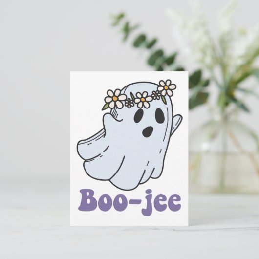 Halloween Spooky Ghost Boo Jee Boo Briefkaart (Staand voorkant)