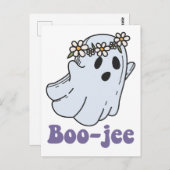 Halloween Spooky Ghost Boo Jee Boo Briefkaart (Voorkant / Achterkant)