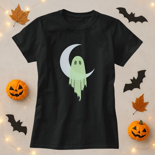 Halloween Spooky Ghost Dripping Moon T-shirt