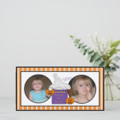 Halloween Spooky Ghost-fotokaarten Feestdagenkaart (Staand voorkant)