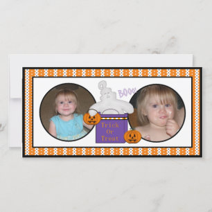 Halloween Spooky Ghost-fotokaarten Feestdagenkaart
