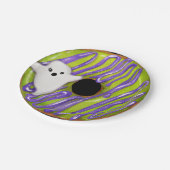 Halloween Spooky Ghost Groene Donut Papieren Bordje (Gekanteld)
