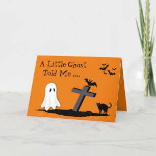 Halloween Spooky Ghost Haunted House Bat Cat Witch Kaart