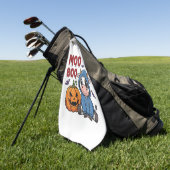 Halloween Spooky Ghost Koe Golfhanddoek (Groen)