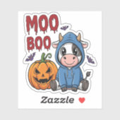 Halloween Spooky Ghost Koe Sticker (Vel)