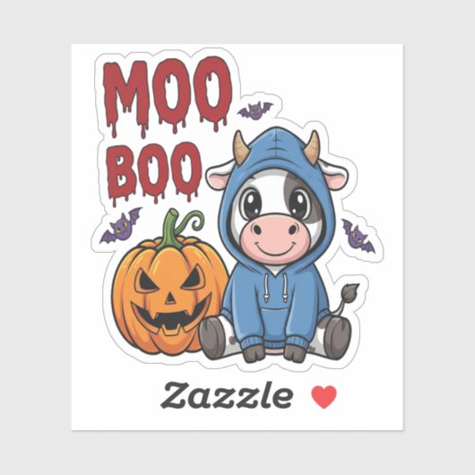 Halloween Spooky Ghost Koe Sticker (Vel)