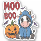 Halloween Spooky Ghost Koe Sticker (Voorkant)