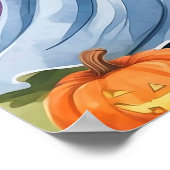Halloween Spooky Ghost Night beroemd gemaakt door  Poster (Hoek)