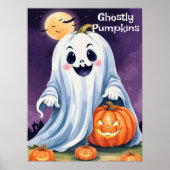 Halloween Spooky Ghost Night beroemd gemaakt door  Poster (Voorkant)