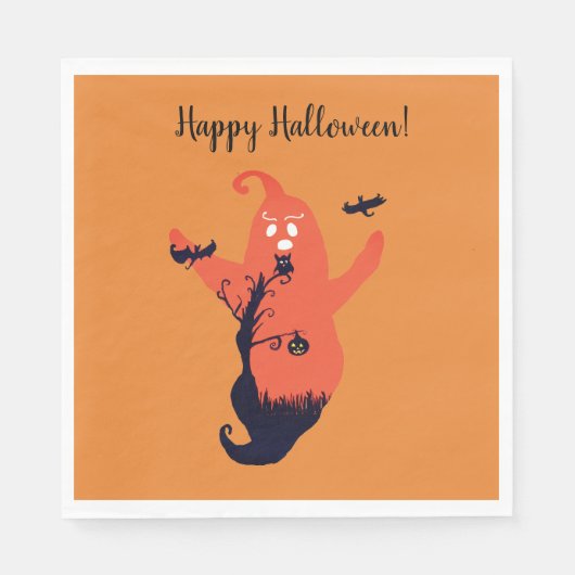 Halloween Spooky Ghost Paper Napkin Servet (Voorkant)