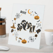 Halloween Spooky Ghost Pedestal Sign Reclamebord Met Voetstuk (Insitu)