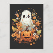 Halloween Spooky Ghost Pumpkin Briefkaart (Voorkant)