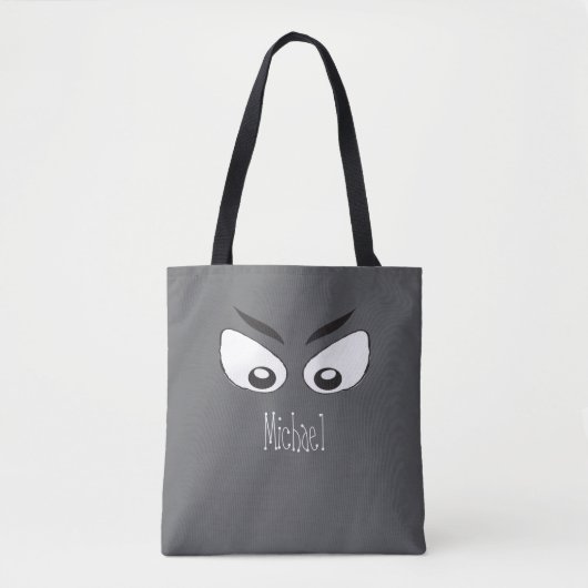 Halloween Spooky Ghost Scary Whimsical Eyes Tote Bag (Voorkant)