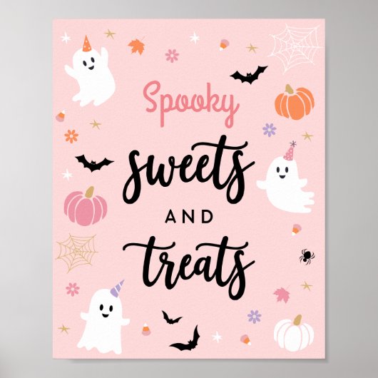 Halloween Spooky Ghost Spooky Sweets & Treats Teke Poster (Voorkant)
